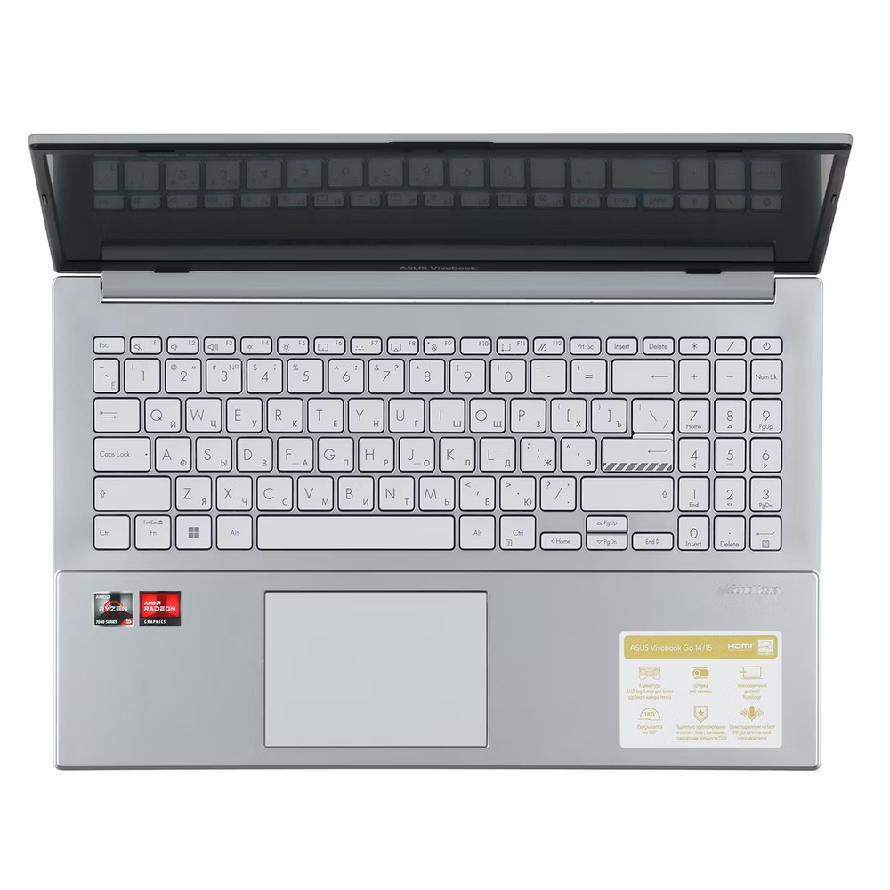 Ноутбук ASUS Vivobook Go 15 E1504FA-BQ847/15.6"/AMD Ryzen 5 7520U/16/512/noOS/Silver
